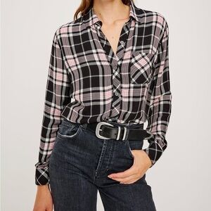 Rails NWOT Hunter Flannel Onyx Rose Gold Lurex Sz XS
